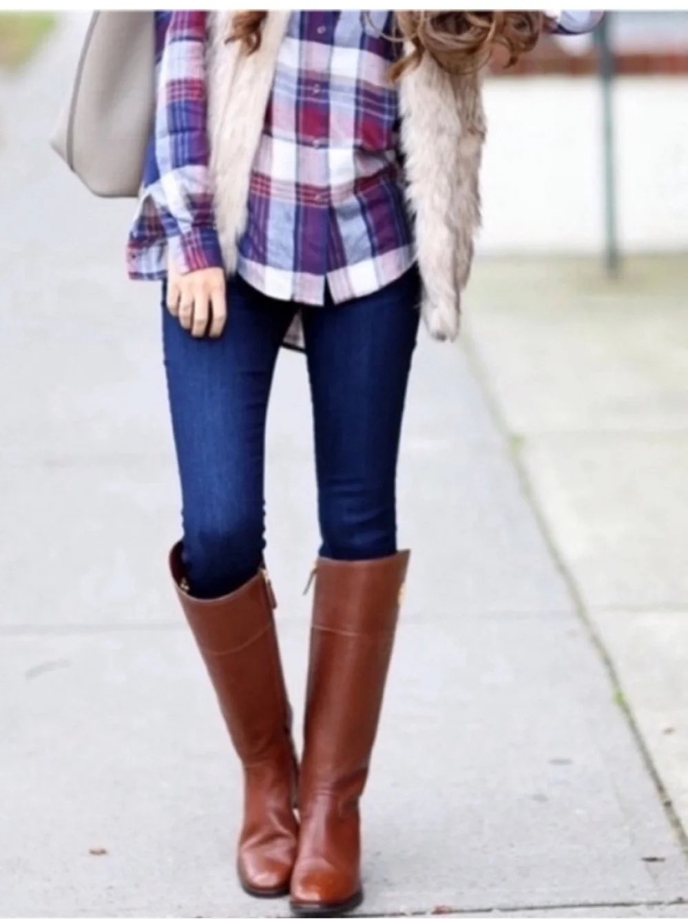 Tory Burch 'Jolie' Tall Riding Boots - Cognac Brown Leather Size 8.5